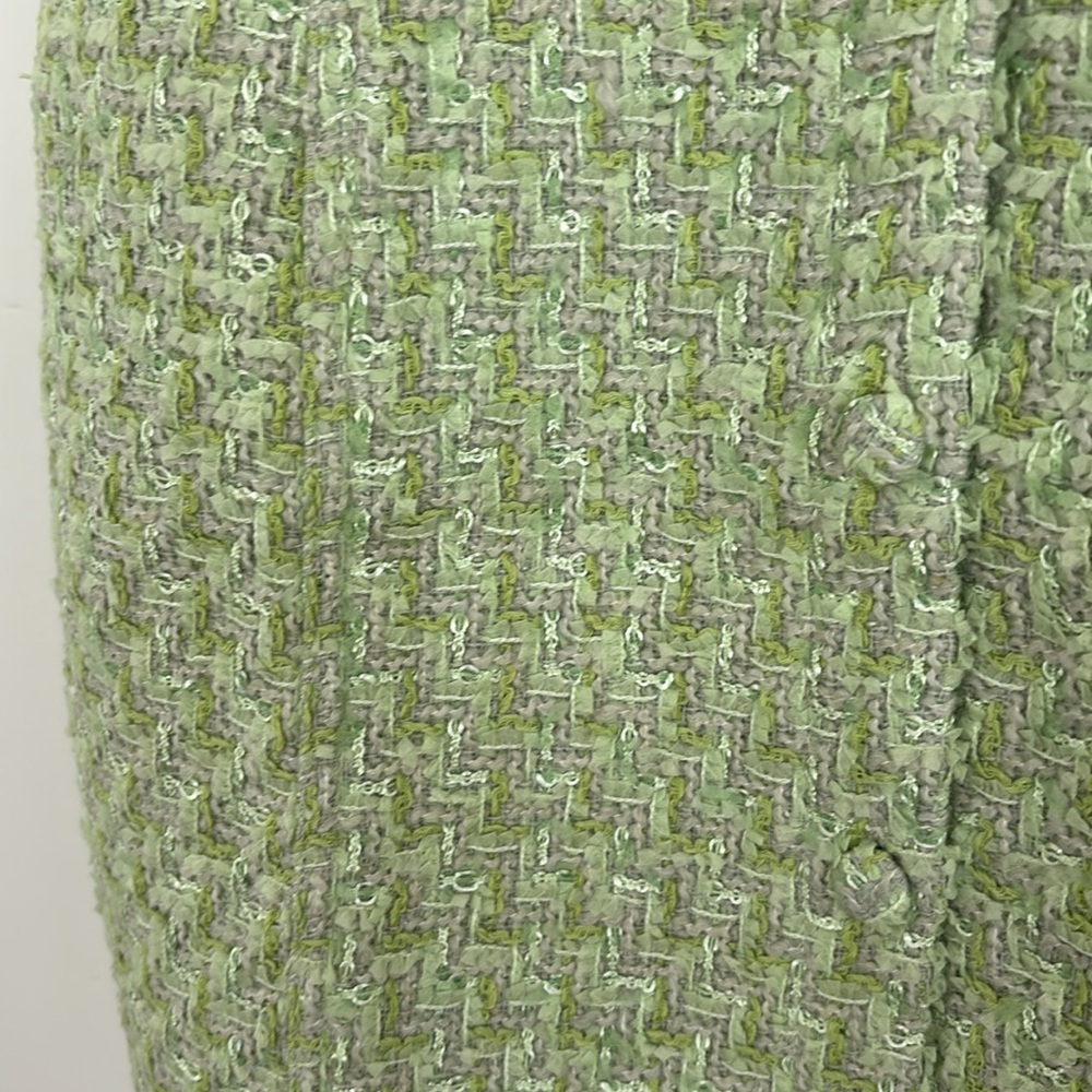 Rumored Light Green Tweed Mini Dress - Picture 5 of 9